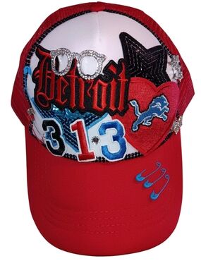 Custom Designed Detroit Embellished Trucker Hat